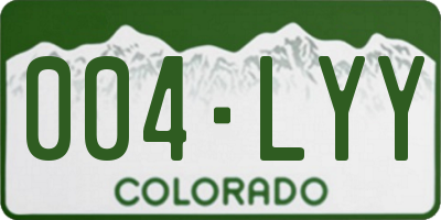 CO license plate 004LYY