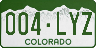 CO license plate 004LYZ