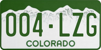 CO license plate 004LZG