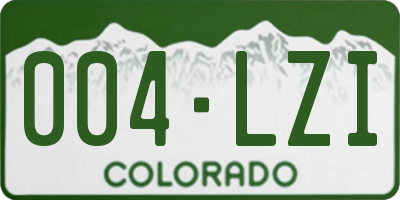 CO license plate 004LZI