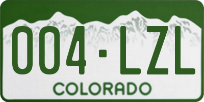 CO license plate 004LZL