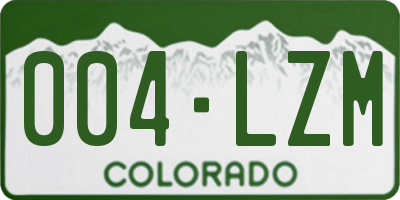 CO license plate 004LZM