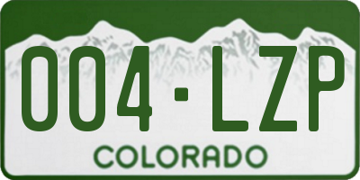 CO license plate 004LZP
