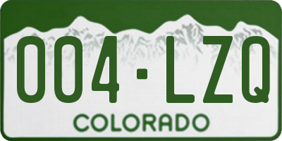 CO license plate 004LZQ