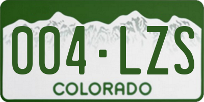 CO license plate 004LZS