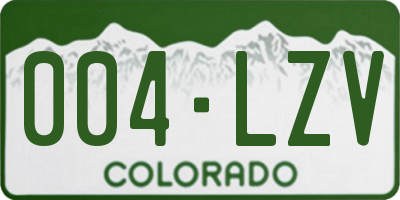CO license plate 004LZV