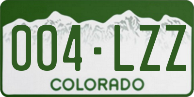 CO license plate 004LZZ