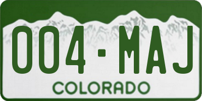 CO license plate 004MAJ