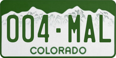 CO license plate 004MAL