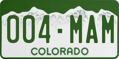 CO license plate 004MAM