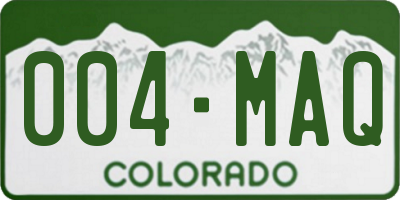 CO license plate 004MAQ