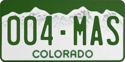 CO license plate 004MAS