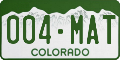 CO license plate 004MAT