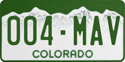 CO license plate 004MAV