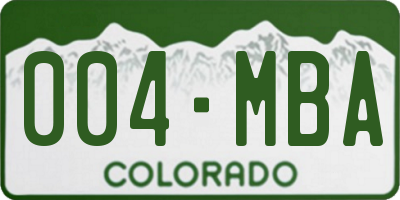 CO license plate 004MBA