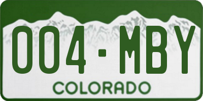 CO license plate 004MBY