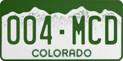 CO license plate 004MCD