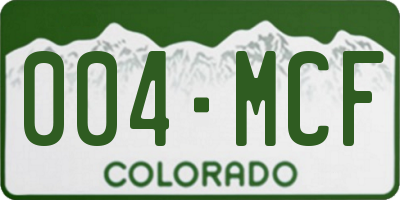 CO license plate 004MCF