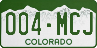 CO license plate 004MCJ