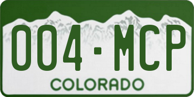 CO license plate 004MCP