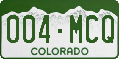 CO license plate 004MCQ