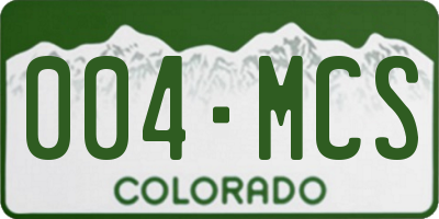 CO license plate 004MCS