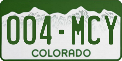 CO license plate 004MCY