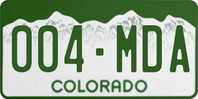 CO license plate 004MDA