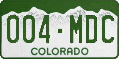 CO license plate 004MDC