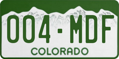 CO license plate 004MDF