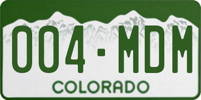 CO license plate 004MDM