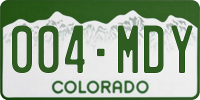 CO license plate 004MDY