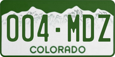 CO license plate 004MDZ