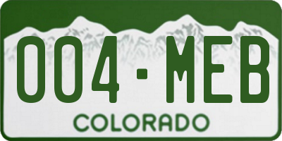 CO license plate 004MEB