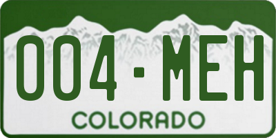 CO license plate 004MEH