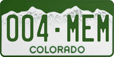 CO license plate 004MEM