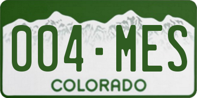 CO license plate 004MES