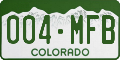 CO license plate 004MFB