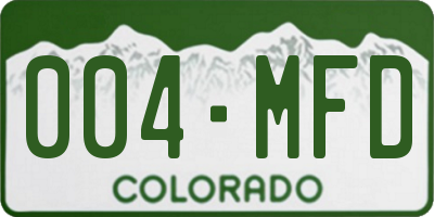 CO license plate 004MFD