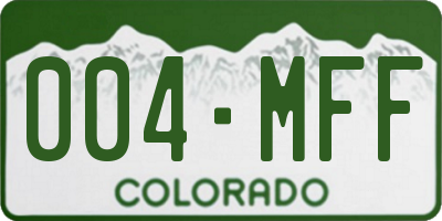 CO license plate 004MFF