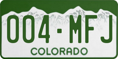 CO license plate 004MFJ