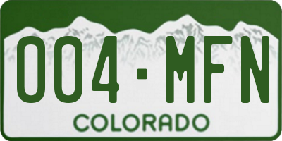 CO license plate 004MFN