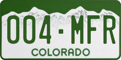 CO license plate 004MFR