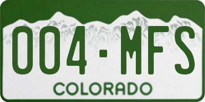 CO license plate 004MFS