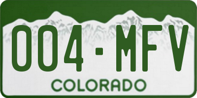 CO license plate 004MFV
