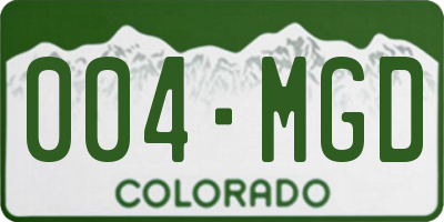 CO license plate 004MGD