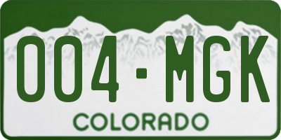CO license plate 004MGK