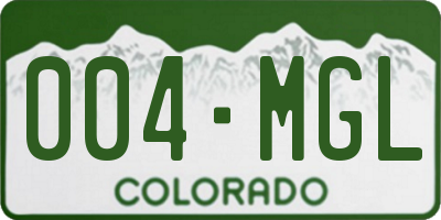 CO license plate 004MGL