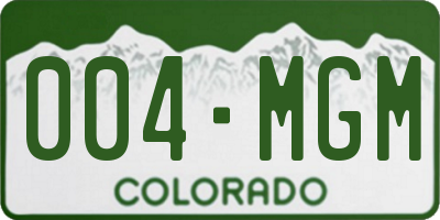 CO license plate 004MGM