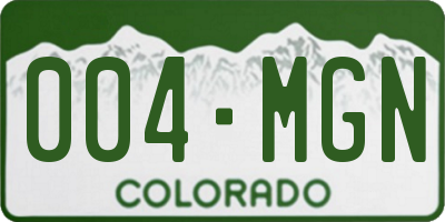 CO license plate 004MGN